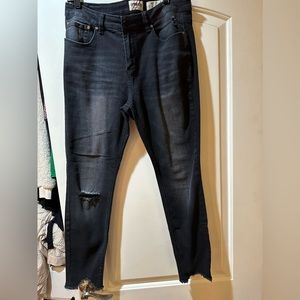 Black distressed jeans